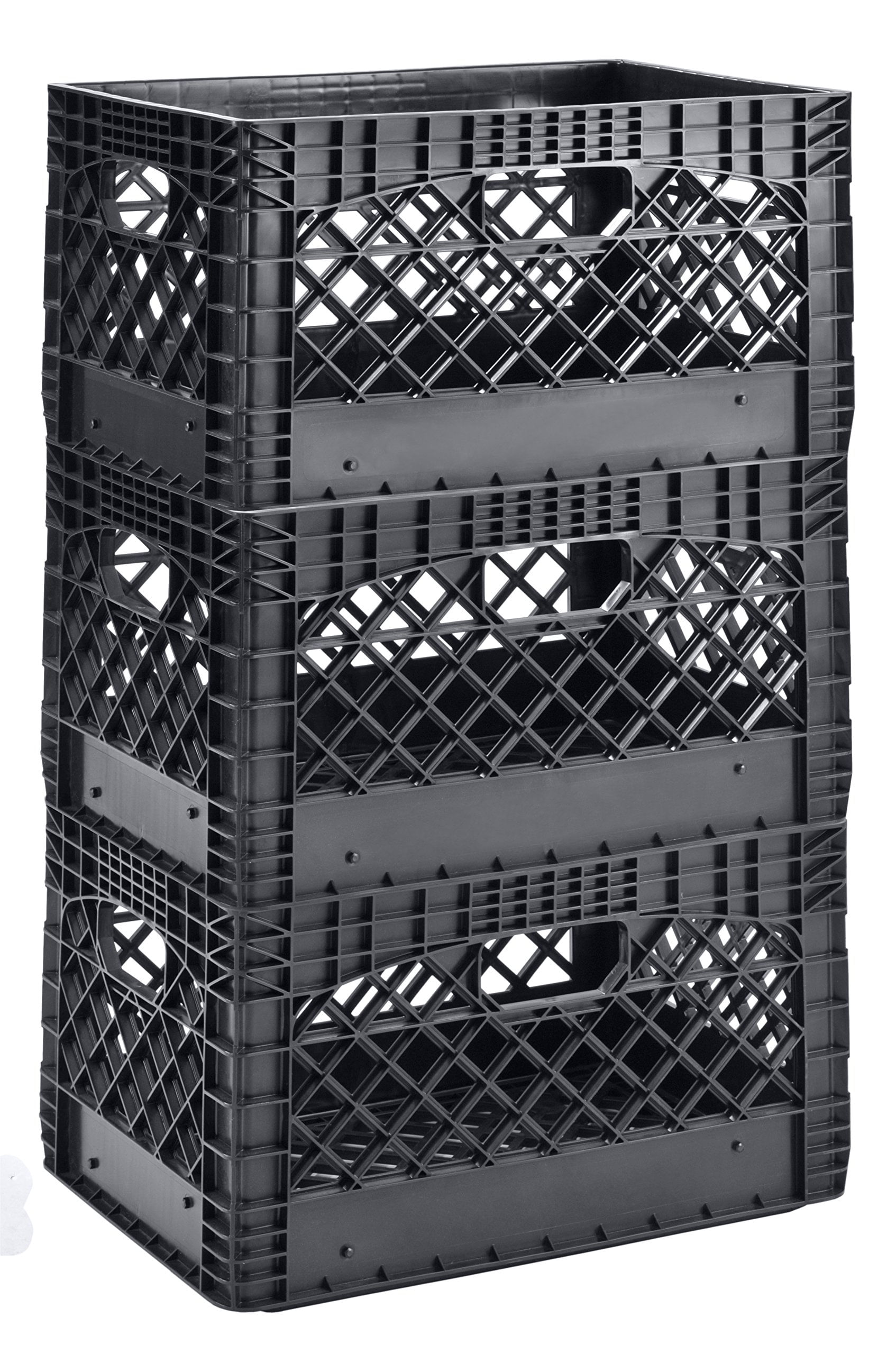 Milk Crates Muscle Rack Pmk24qtb-3, 24 Litros, Pacote Com 3, Preto