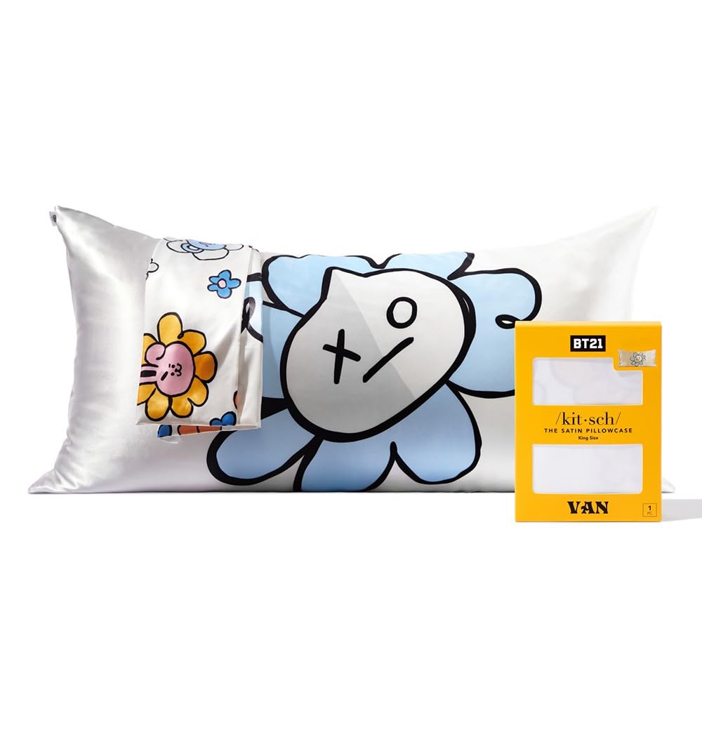 Fronha Kitsch X Bt21 (van) De Cetim Com Zíper King Size