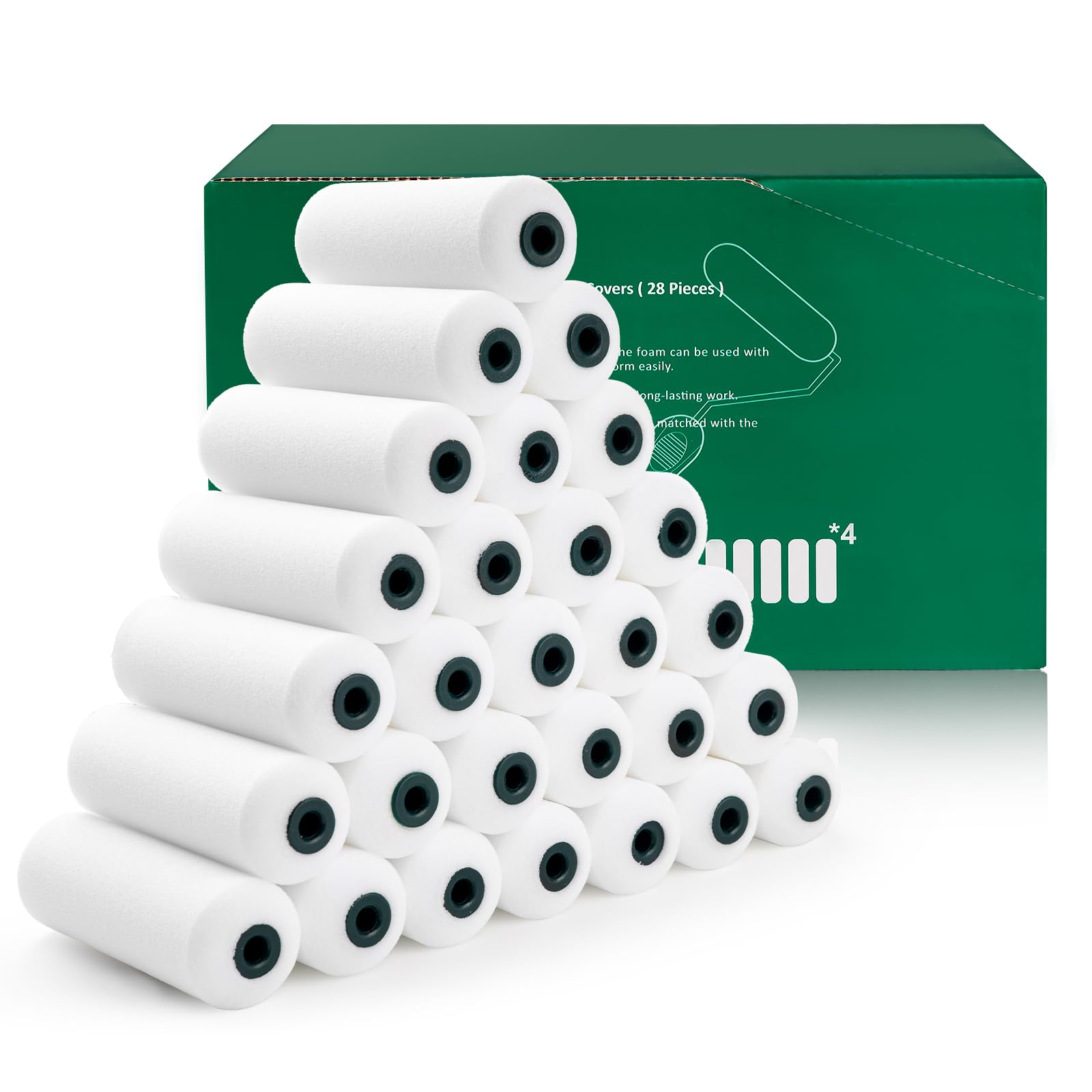 Roller De Pintura Em Espuma Coatpro Twools De 4 Polegadas Com 28 De Substituição