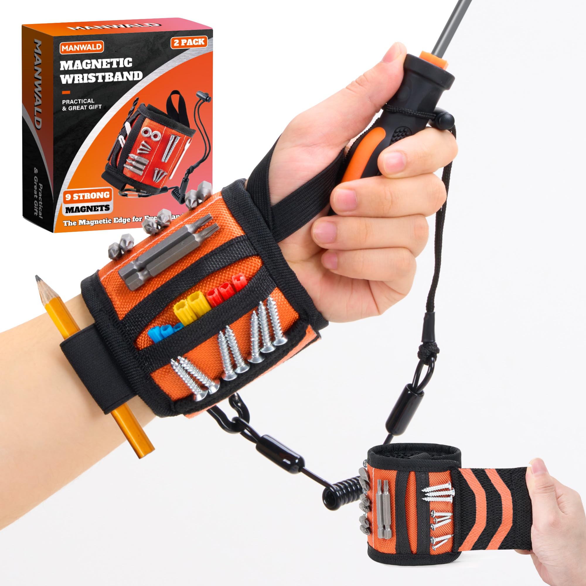 Pulseira Magnética Manwald De Nylon Leve Com Ímãs Fortes