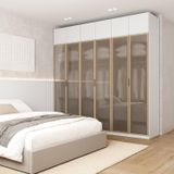 Guarda-roupa Modulado 6 Peças 12 Portas Reflecta Jade Cabecasa Madeiramadeira Branco/avelã