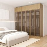 Guarda-roupa Modulado 6 Peças 12 Portas Reflecta Jade Cabecasa Madeiramadeira Avelã