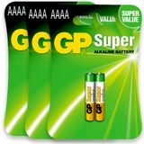 Pilhas Aaaa Alcalina Gp Super 3 Cartelas - 06 Unidades