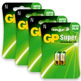 Pilhas Gp Super Tipo N Lr1 Bateria Alcalina 4 Cartelas - 08 Unidades