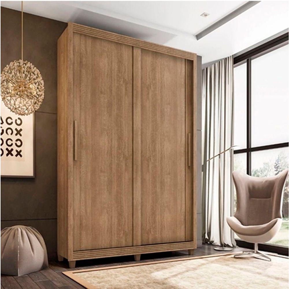 Ruth Bebermeyer LP 2枚 Guarda Roupa Solteiro Zurique 2 Portas Correr 4 Gavetas Noce