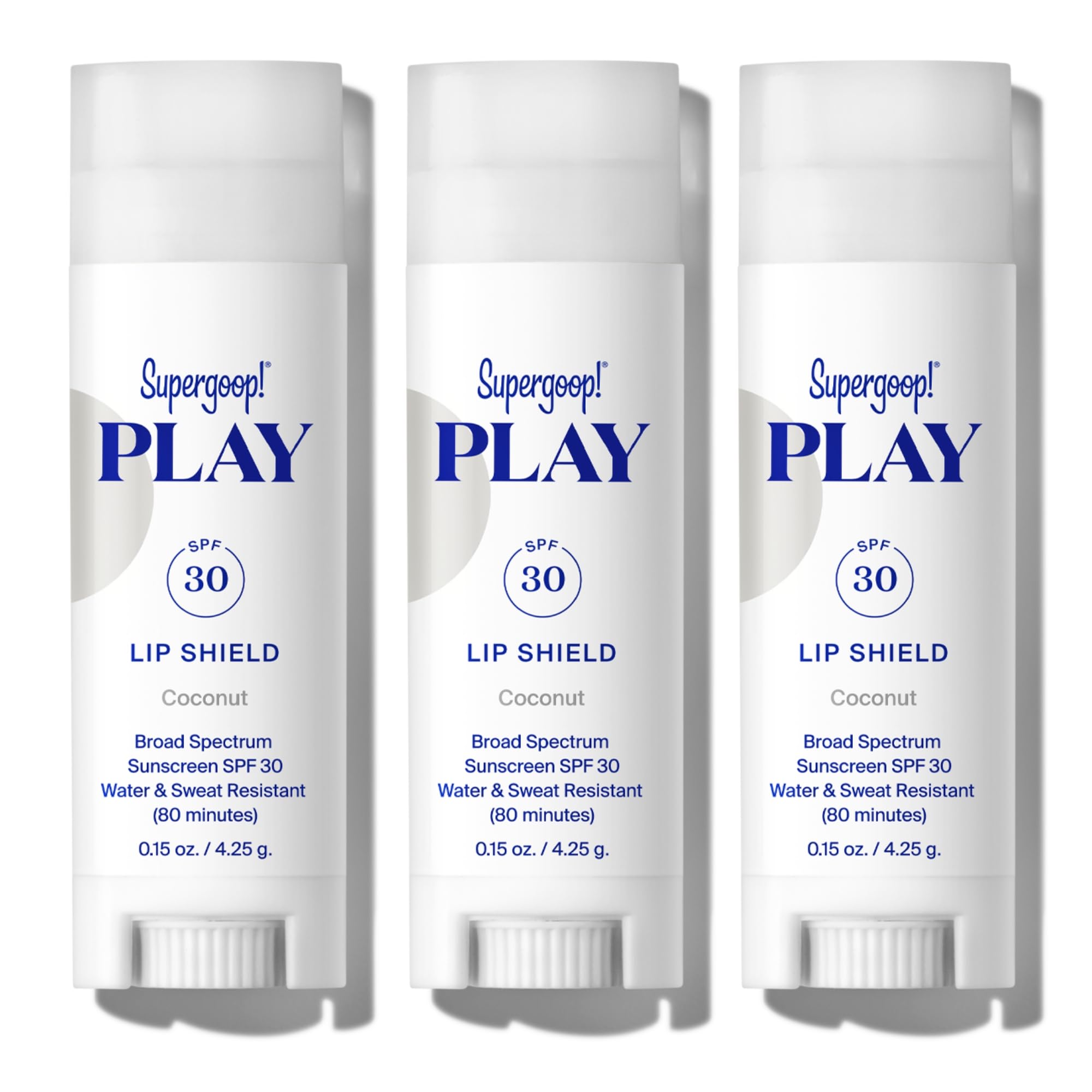 Bálsamo Labial Supergoop! Play Lip Shield Spf 30 Com Coco, Pacote Com 3