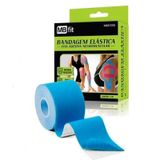 Bandagem Elástica Fita Adesiva Academia 5 Mt Crossfit Azul