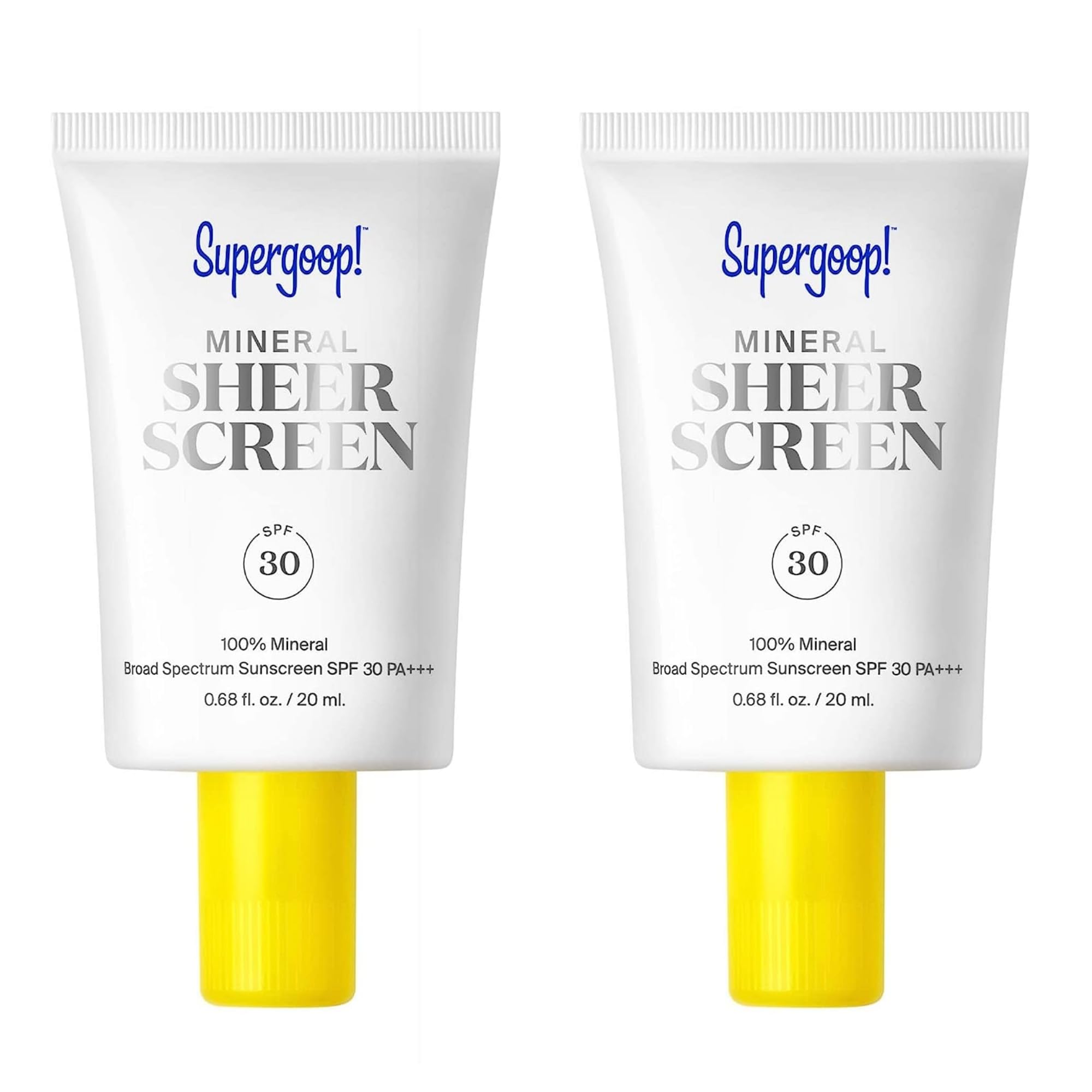 Protetor Solar Supergoop! Tela Transparente Mineral Spf 30 20 Ml (pacote Com 2)