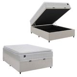 Cama Box Baú Casal Colchão Gazin Com Molas Ensacadas Tower New 138x188x76cm Branco