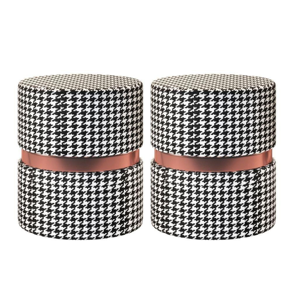 Kit 2 Puffs Redondo Decorativo Com Cinta Oshawa Cardan - Carrefour