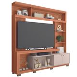 Estante Home Theater Para Tv Até 70 Polegadas 2,10m Atlanta Madeirado / Off White Caemmun
