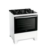 Fogão 5 Bocas Branco Com Mesa De Vidro E Tripla Chama Dako Novo Supreme Glass Bivolt