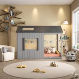 Cama Infantil Montessoriana Cabana Pkolino Cinza/cinza Escuro