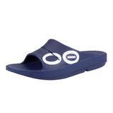 Sandália Sport Slide Oofos Ooahh Branca Marinha Masculina 11 Mulheres 13