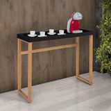 Aparador Buffet Slim Para Sala Cozinha Pés Madeira Tampo Mdf Preto