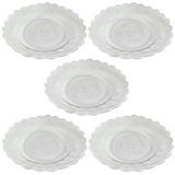 Pratos De Vidro Raso Para Bolo E Pudim Conjunto De 5 Unidade Com Design Sofisticado