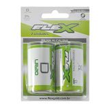 Pilha Alcalina D Grande Lr20 Cartela 2un 1.5v Fx-dk2 Flex