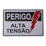 Placa De Sinalização Acesso 20x30cm Perigo Alta Tensão