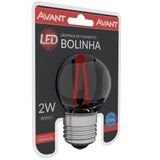 Lâmpada Led Bolinha Filamento 2w Vermelha Bivolt Avant