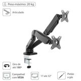 Suporte Articulado 2 Monitores Vesa 100x100 Vinik Sm-341b