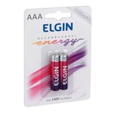 Pilha Recarregavel Elgin Aaa 1000mah - Blister Com 2...