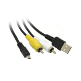 Cabo RCA UC-E6 USB para Câmeras Nikon, Fuji, Olympus, Sony e Panasonic (CB-AVC5)