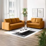 Conjunto Sofá Com 2 E 3 Lugares Em Veludo Cabecasa Madeiramadeira Amarelo