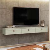 Rack Suspenso Para Tv Até 65 Polegadas 180cm Line Off White Bege Ac