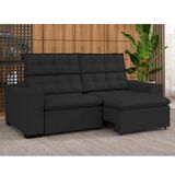 Sofá 3 Lugares Retrátil E Reclinável 207 Cm Ac232 Lugano Preto