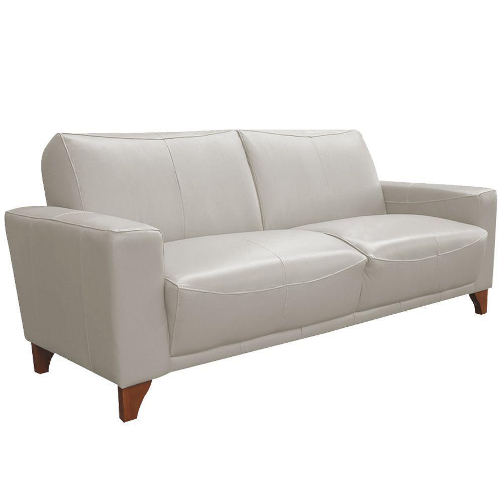 Sofá 3 Lugares Recepção 200cm Russia Couro Off White - Carrefour