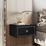 Mesa Cabeceira Suspensa Strass Preto Ac