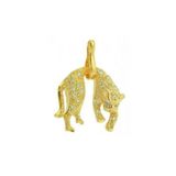 Pingente de Pantera Cravejado Banhado Ouro