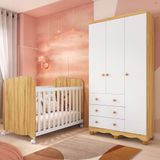 Quarto Infantil Com Berço E Guarda Roupa Uli Junior Móveis Peroba