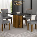 Conjunto Sala De Jantar Mesa Sofia 4 Cadeiras Jade Freijo/cinza