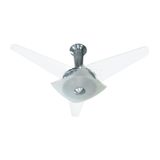 Ventilador De Teto Quadrimax Tron Alumínio Escovado 3 Pás Brancas 110v