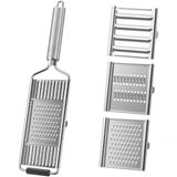 Ralador Multiuso Inox 3 Lâminas Removíveis Legumes Queijo