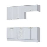 Cozinha Modulada Cooktop 4 Peças Com Tampo Henn Americana Branco
