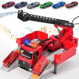 Transformador De Caminhão De Bombeiros Toy Fire Truck Rescue Com Jato De Água