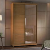 Guarda-roupa 2 Portas De Correr Com Espelho E 02 Gavetas Em 100% Mdf Picasso Nature