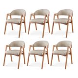 Kit 6 Cadeiras Para Mesa De Jantar Gaia Bege