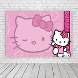 Painel Retangular Hello Kitty 1,5x1,0m Lona Fosca