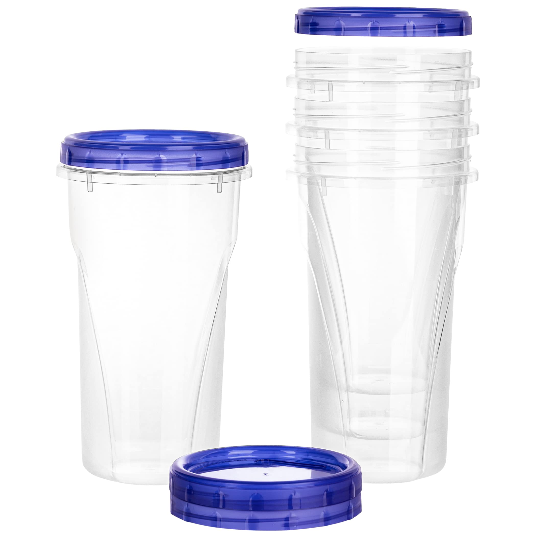 Deli Containers Plasticpro Twist Top 48 Onças (1400 Ml), Pacote Com 4