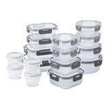 Conjunto De Recipientes Para Alimentos Cook With Color Premium 32 Unidades. Vidro De Borossilicato