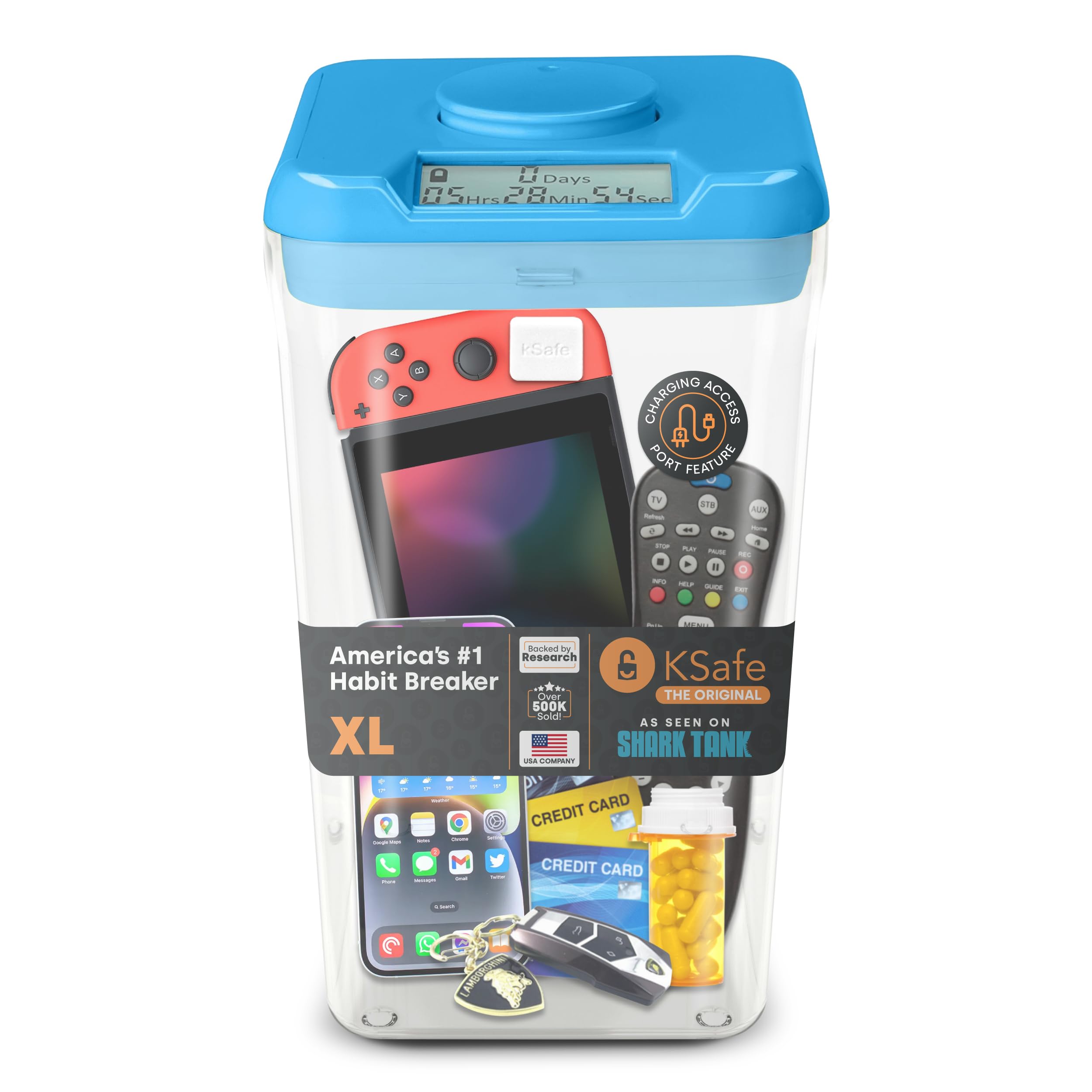 Time Locking Container Kitchen Safe Xl Para Telefones Celulares Azul