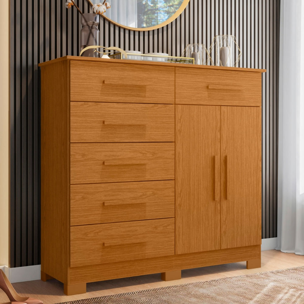 Cômoda 6 Gavetas 2 Portas Com Pés Xangai Albatroz