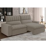 Estofado Retratil E Reclinável 4 Lugares 250cm New Mali Bege