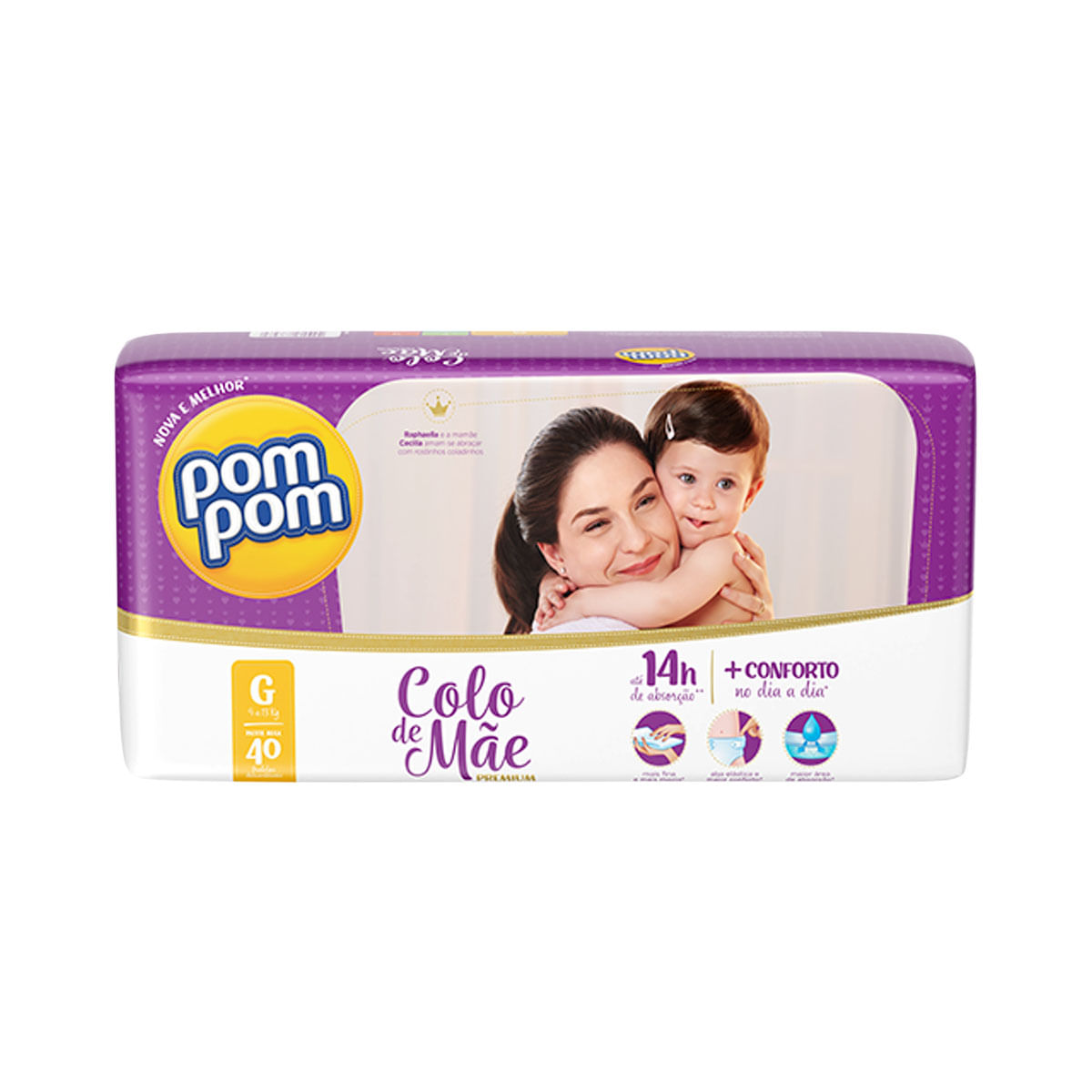 Fraldas Pom Pom G Colo de Mãe Mega - 40 Unidades Menor preço em Fraldas Pom Pom G Colo de Mãe Mega - 40 Unidades