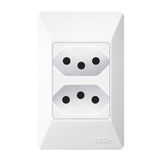 2 Tomadas 2p+t 10a Distanciadas Sistema Externo Fame 1047 Branco 220v