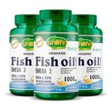 Kit 3 Óleo De Peixe Fish Oil Unilife 120 Capsulas 1000mg
