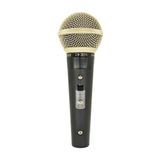 Microfone Dinamico Profissional Leson Sm58 Plus Preto